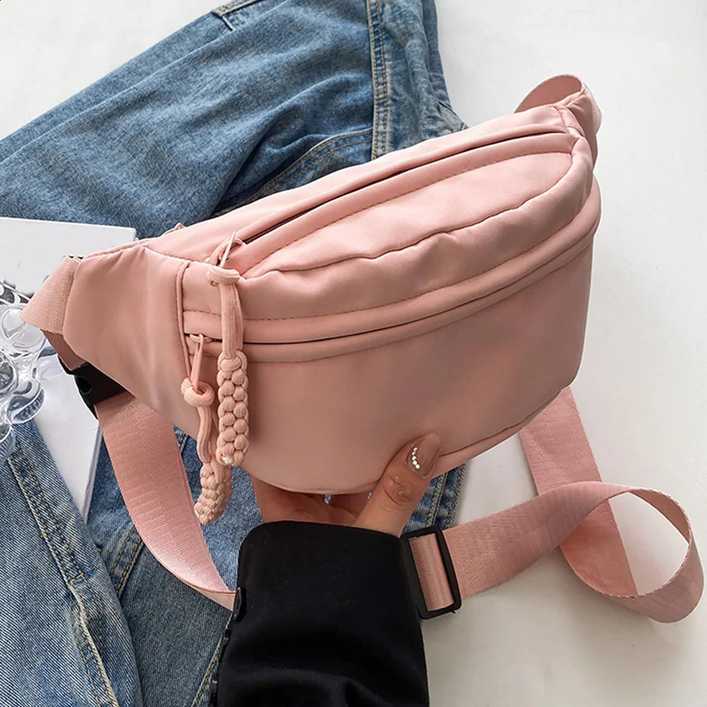 Chest Bag Banana bag for Women Sling Crossbody Waist Pack Canvas Running Casual Fanny Packs Sport Half Moon Belt 240725