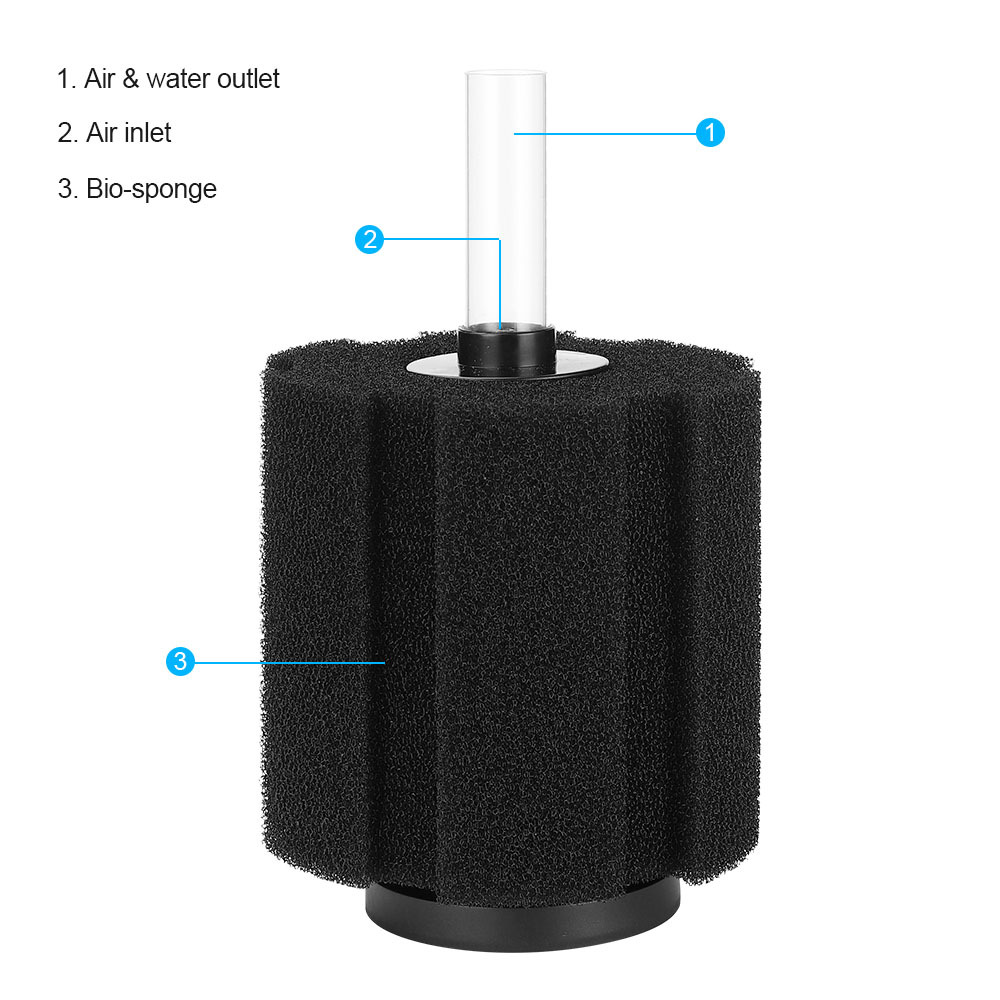 Aquarium Bio Sponge Filter Accessories Collocation Air Pump 2-In-1 Oxygen Filter For Fish Tank Shrimp Pond