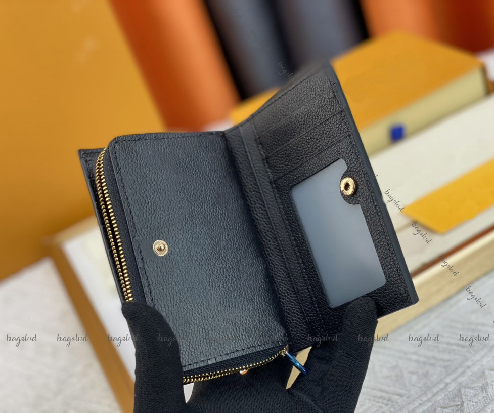 card holder designer wallet Luxury Wallets woman Coin Purse Leather Purses women Men Wallet porte monnaie Retro Clutch Folding Zipper Card wallet embossing with Box