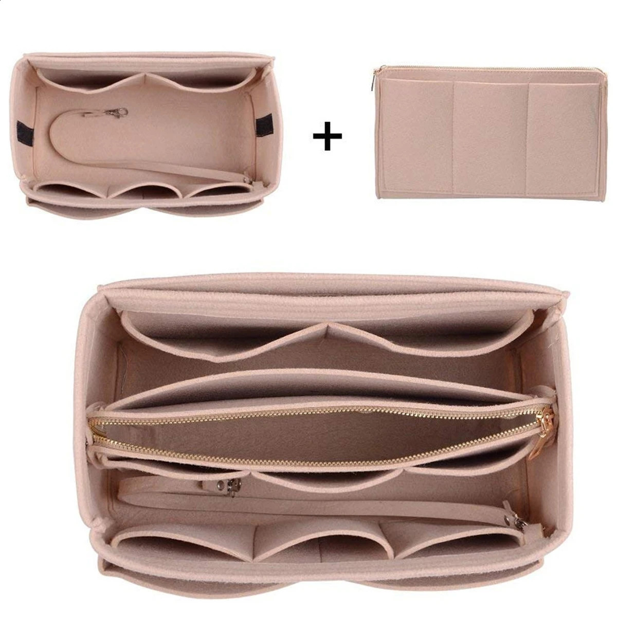 Make up Organizer Felt Insert Bag for Women Handbag Travel Inner Purse Portable Cosmetic Bags Large Capacity Purse Organizer 240726