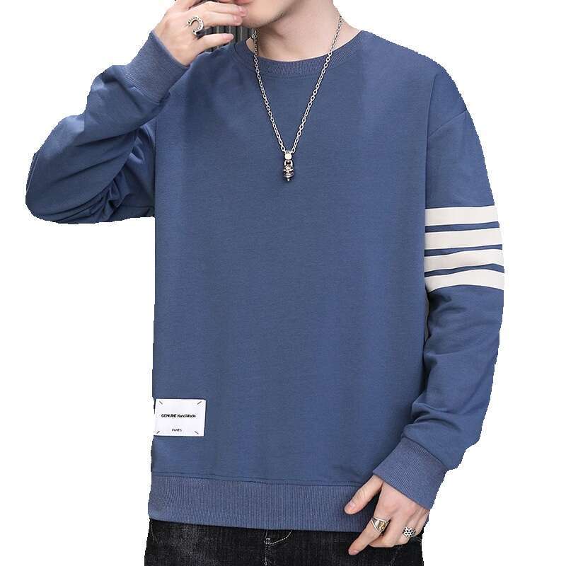 New Hoodie 2024 Autumn Korean Style Trendy Loose Solid Color Cotton Long Sleeved T-shirt Base Shirt Men's Clothing Polo Jacket Hoodies Designer W