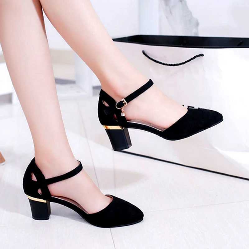 Cresfimix women classic high quality pink square heel shoes for office ladies black flock party heel pumps zapato tacon a5986 W250910