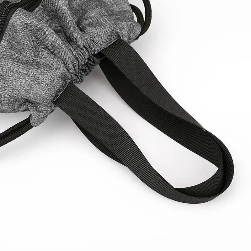 Drawstring Bag Gym with Pockets Sports Sack with Handle Drawstring Backpack Travel for Men Women-Grey 240726