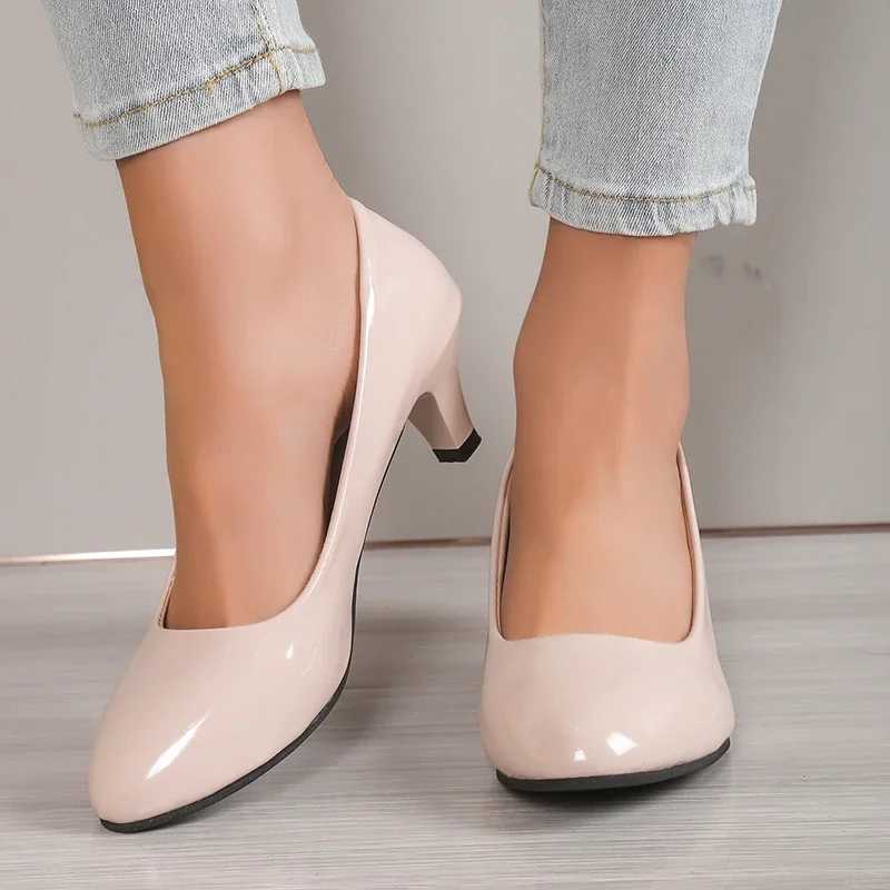 High Quality Womens Pump Nude Shallow Mouth Womens Shoes New Fi Office Work Wedding Party Shoes Womens Low High Heels Summer High Heels Women T241024