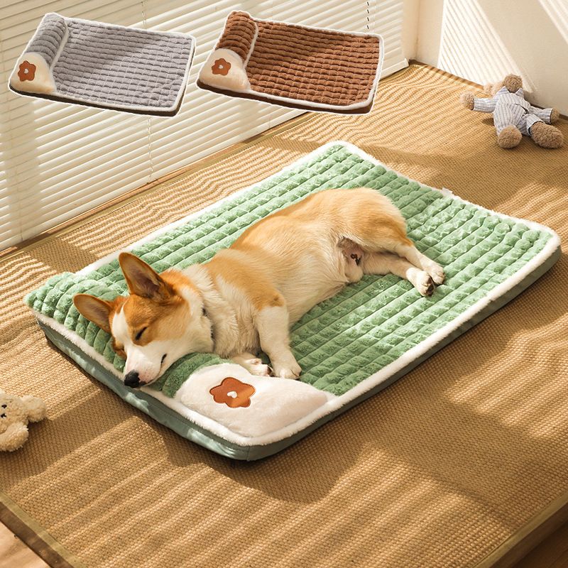 Winter Warm Dog Mat Luxury Sofa for Small Medium Dogs Plaid Bed for Cats Dogs Fluff Sleeping Removable Washable Pet Beds Perros