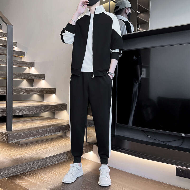 Sports Suit 2024 Spring New Cardigan Sweatshirt Fitness Running Casual and Womens Sports Suit Mens Clothing Hip-hop Style Overalls Pants Trousers Cart
