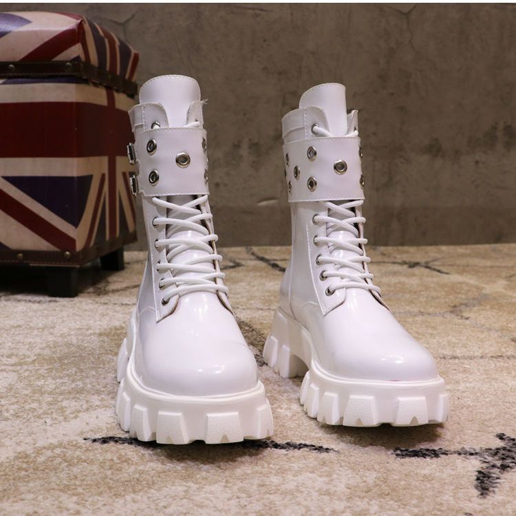 Ladies' British style thick soled short boots
