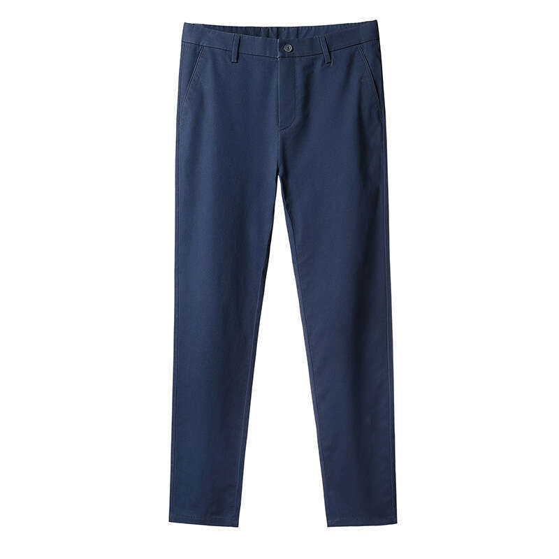 Casual 2024 Autumn Korean Version No Perm Slim Fit Straight Leg Cotton Trousers Versatile Pants Mens Fashion Bound Feet Military Pants for Man