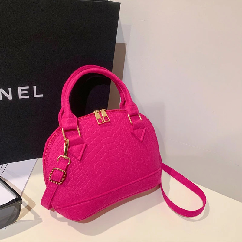 Fashion Solid Color High End Texture Portable Shell Single Shoulder Crossbody Bag 240824