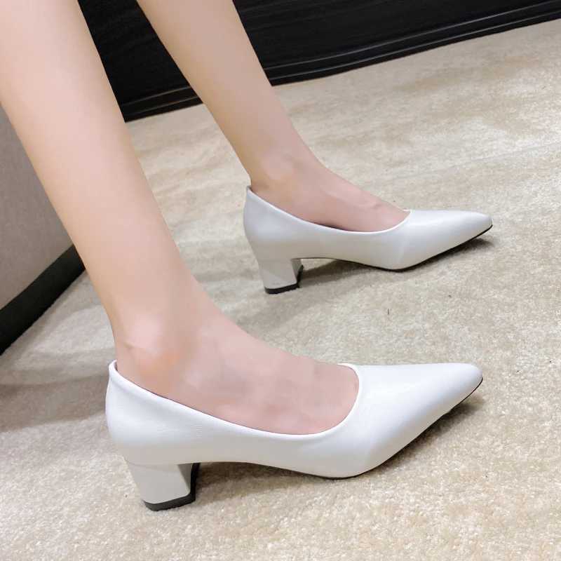 High Quality Spring/Summer New Fi Pointed Shallow Solid Coat Womens Large Professional Work High Heels Single Shoes T241024