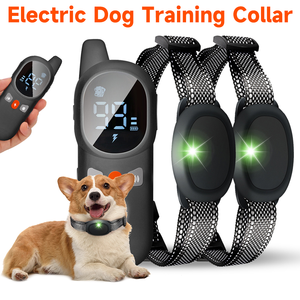 Dog Bark Collar Electric Dog Training Collar Sound Vibration Shock Rechargeable Remote Control Anti Bark Dog Collar Pet Clicker