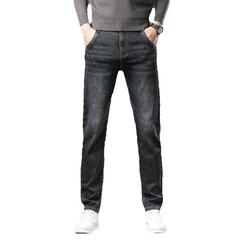2024 New Jeans Autumn Winter with Thick Velvet Loose Straight Tube Simple and Trendy Brand Mens Casual Long Pants Straight Tube Gold Velvet Pants