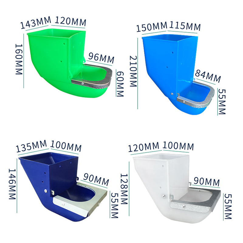 Plastic Small Animal Feeder With Sifter Bottom Anti-Scratch Metal Edge Feed Box For Rabbits Ferrets Wire Cage Feeding Food Tool