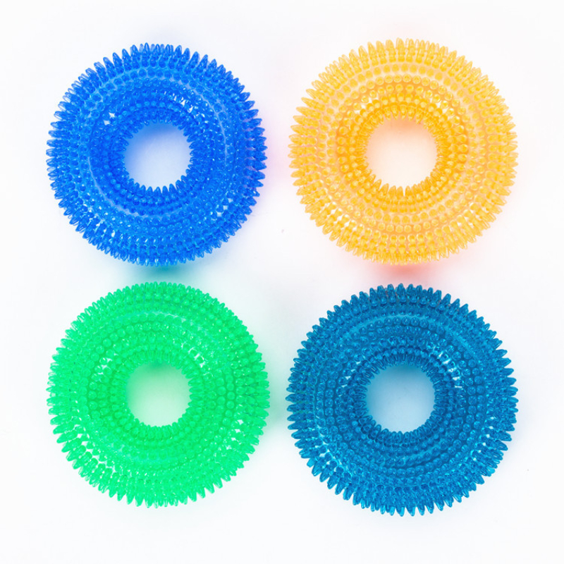 free shipping Durable Squeaker for Aggressive Teeth Cleaning Non Toxic TPR Dog Toys Molar Bite Rubber Chew Ball Accessories