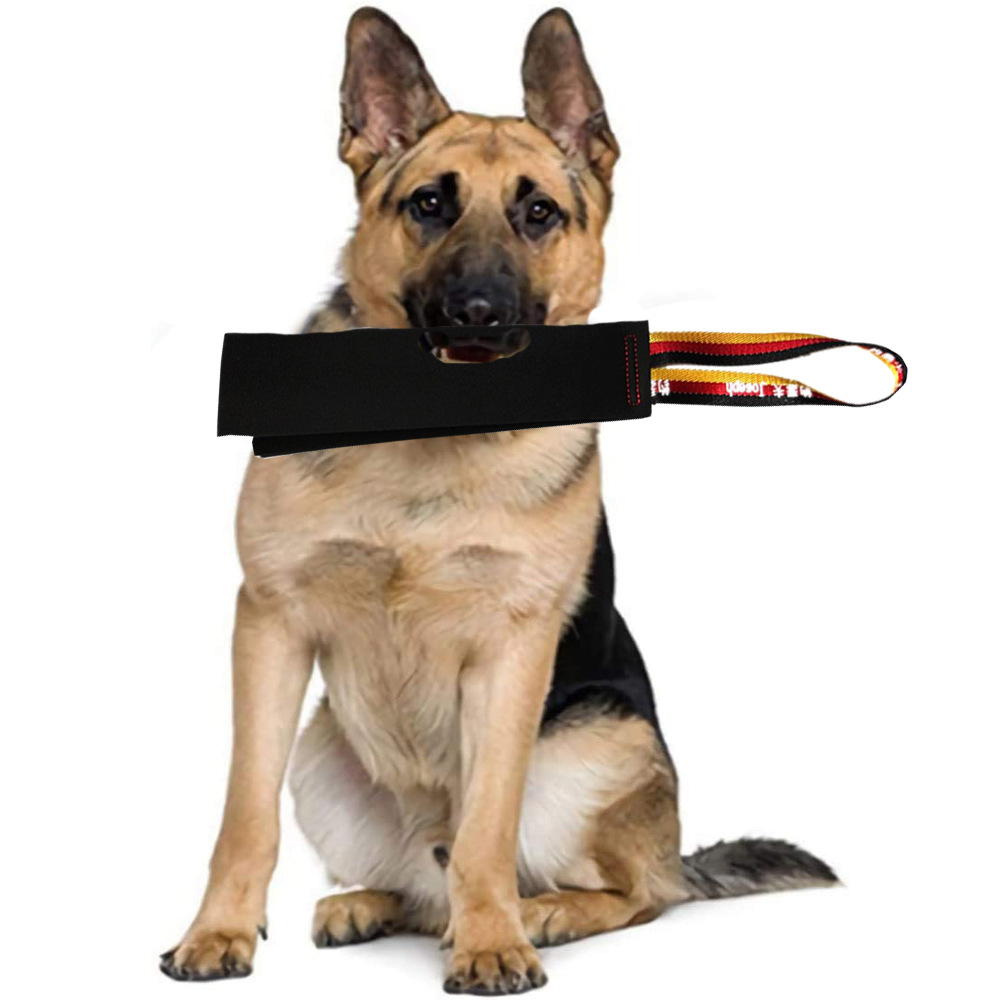 Amazon's Hot-Selling Durable Dog Bite Tug Training Equipment Dog Cowhide Training Cloth with Handle