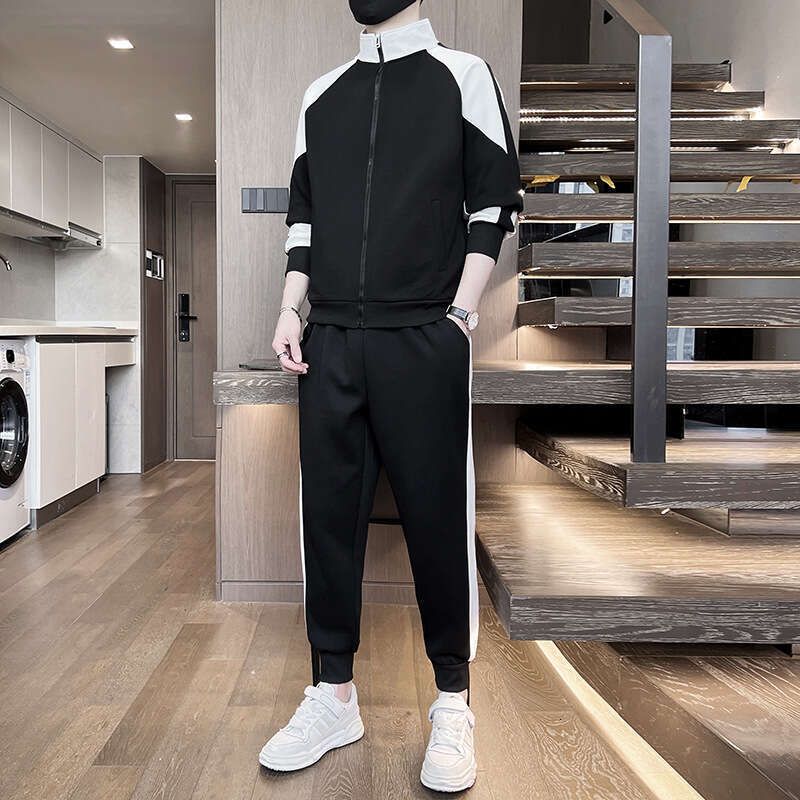 Sports Suit 2024 Spring New Cardigan Sweatshirt Fitness Running Casual and Womens Sports Suit Mens Clothing Hip-hop Style Overalls Pants Trousers Cart