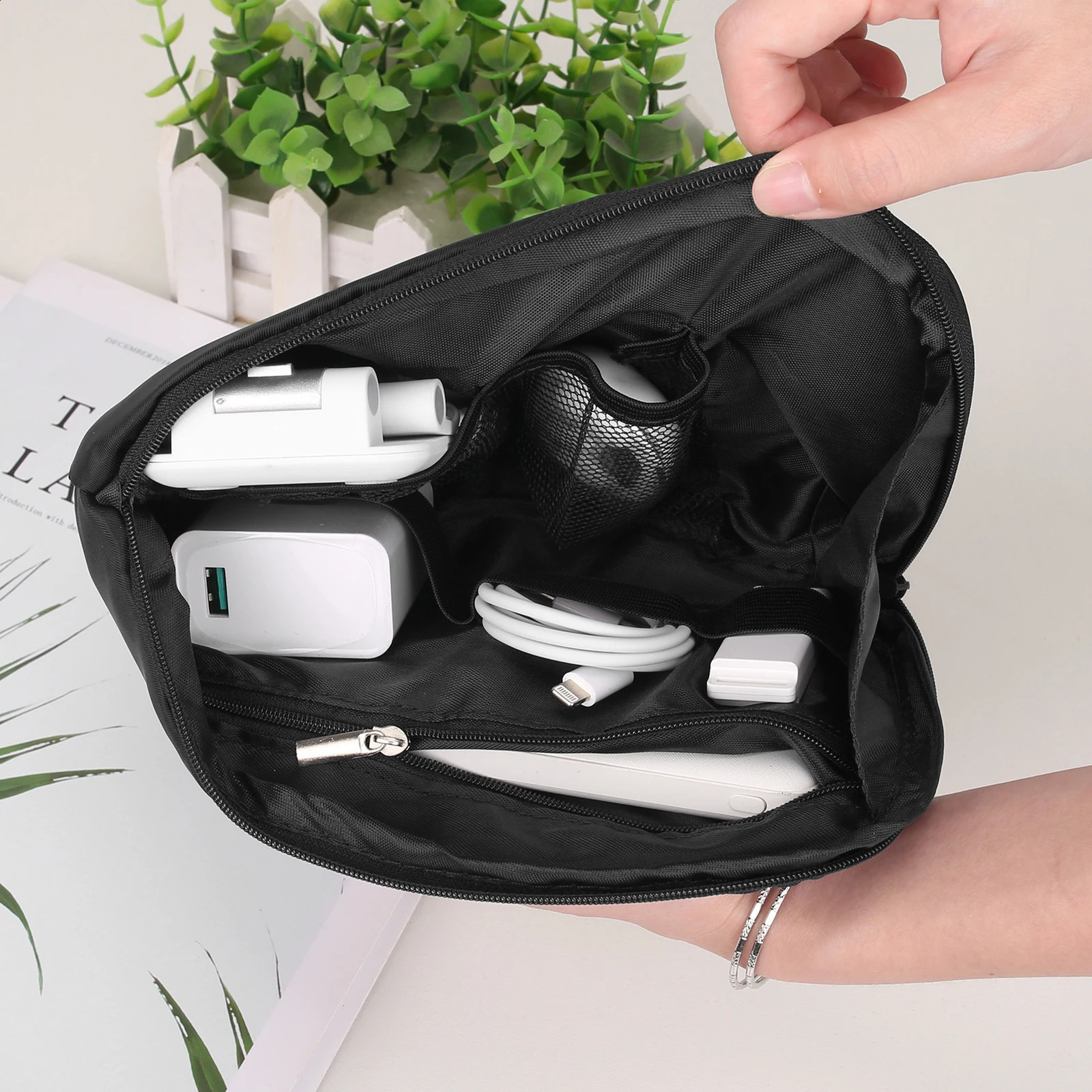 1/3/5pcs Travel Organizer Cable Digital Electronic Waterproof Storage Bag Portable Case For Earphone Devices USB Charger Plug 240726