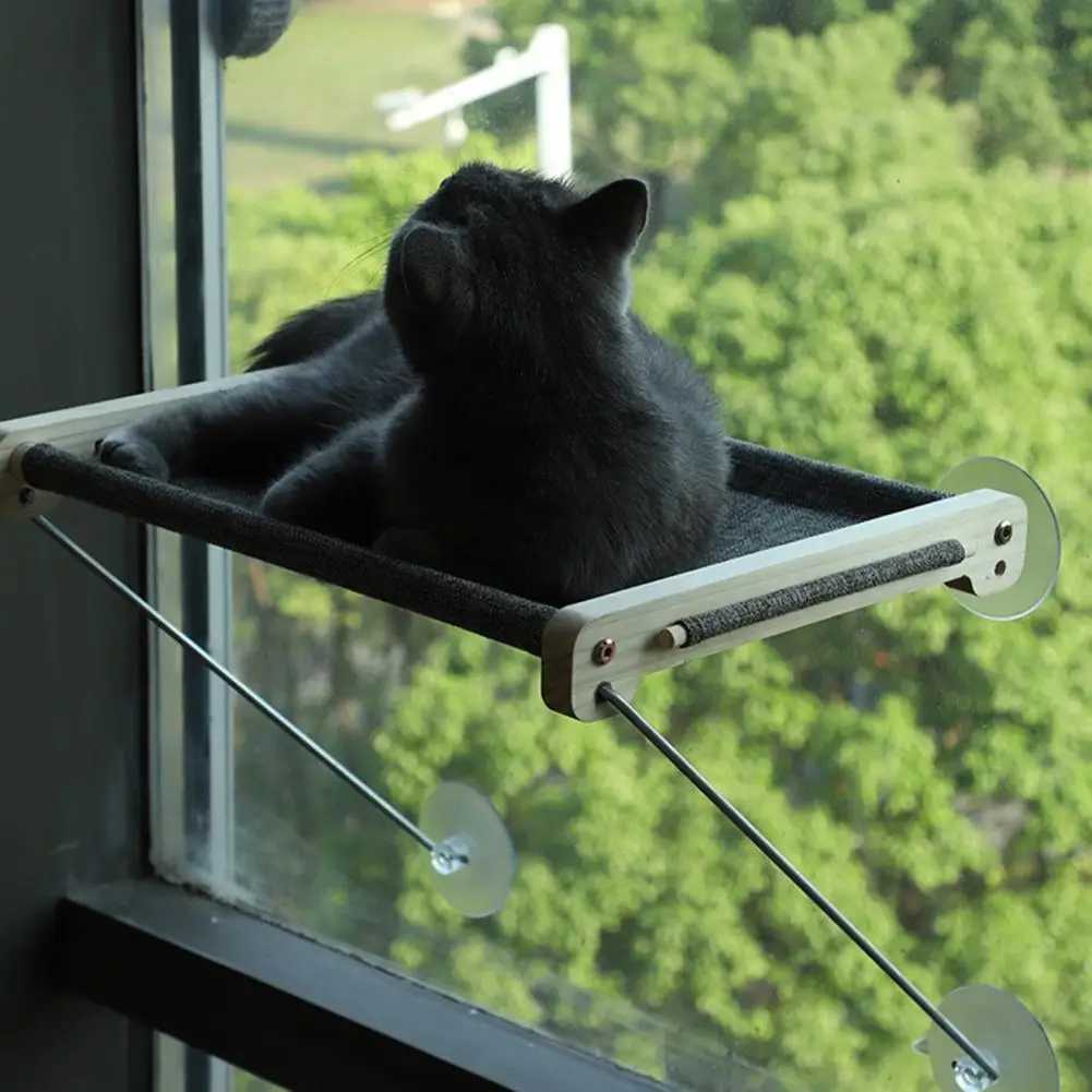 Durable cat bed folding cat hanger with strong load-bearing capacity detachable suction cup cat nest balcony viewing catX240726