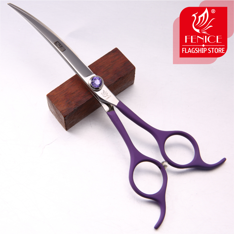 Fenice professional 6.5 inch pet curved scissors in dog scissors grooming cutting shears makas tijeras