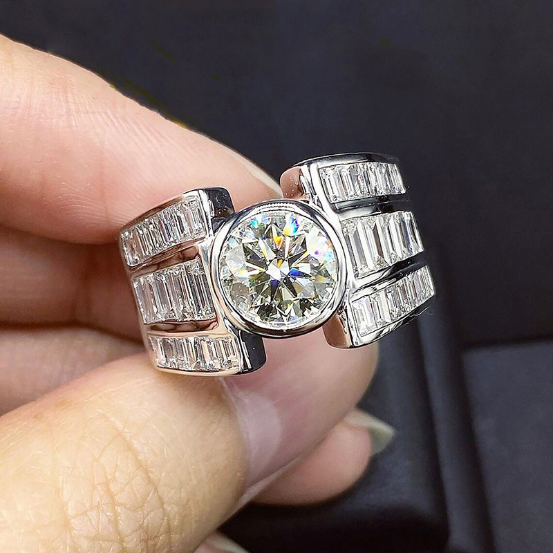 Hip Hop Handmade Rings: Sterg Sier 5A Cubic Zirconia Wedding Rings For Women Men