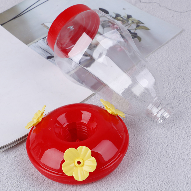 1pc Field Feeding Hummingbird Bottle Garden Outdoor Plastic Flower Iron Hook Feeder