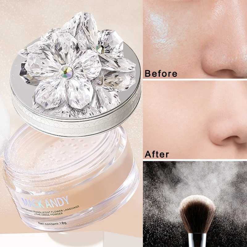 Crystal Flower Setting Powder Oil Control Compact Waterproof Powder Exquisite Transparent Facial Powder Dupe Makeup Large CapacityXJ250407