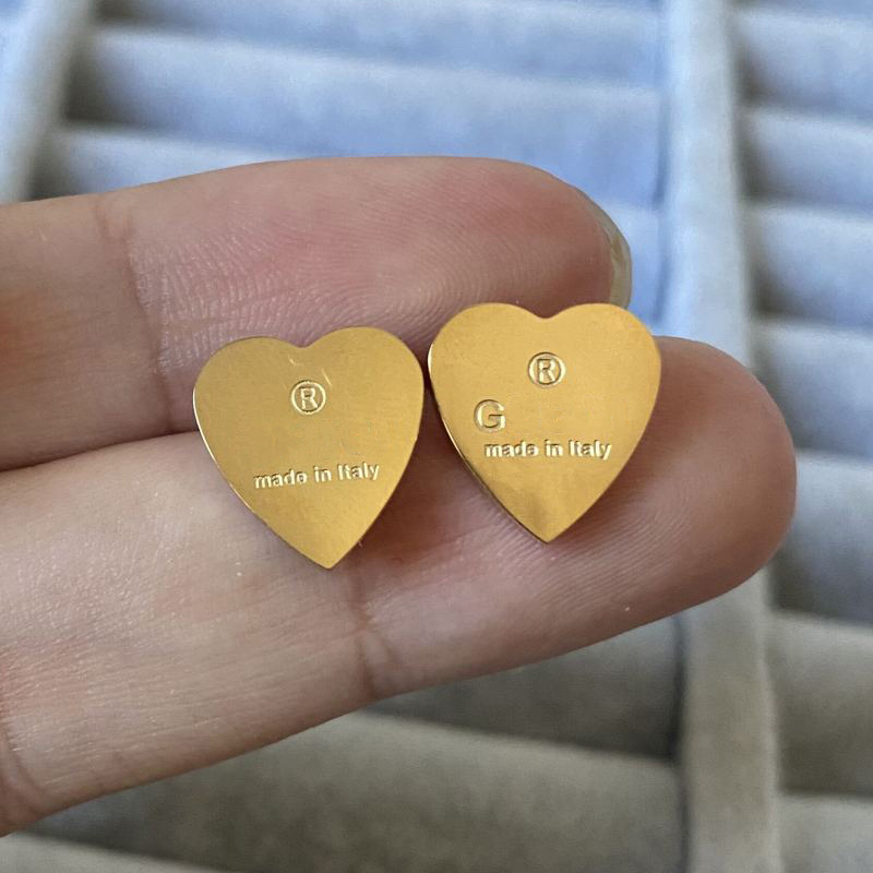 20 Mix Styles Luxury Designer Women Fashion Stud Stainless Steel Simple Heart Lover Couple Earrings Wholesale
