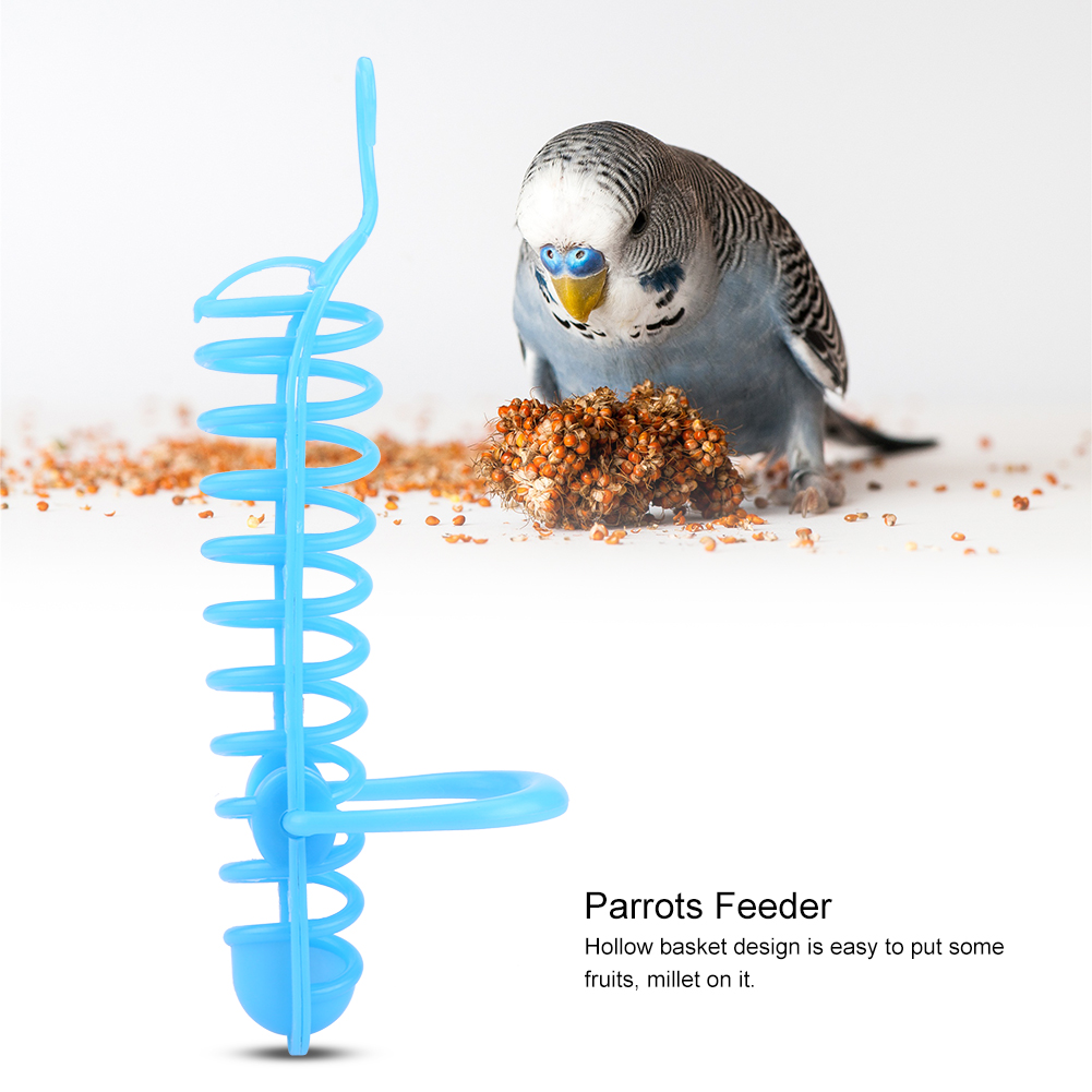 Parrots Feeder Basket Plastic Food Fruit Feeding Perch Stand Holder For Pet Bird Supplies