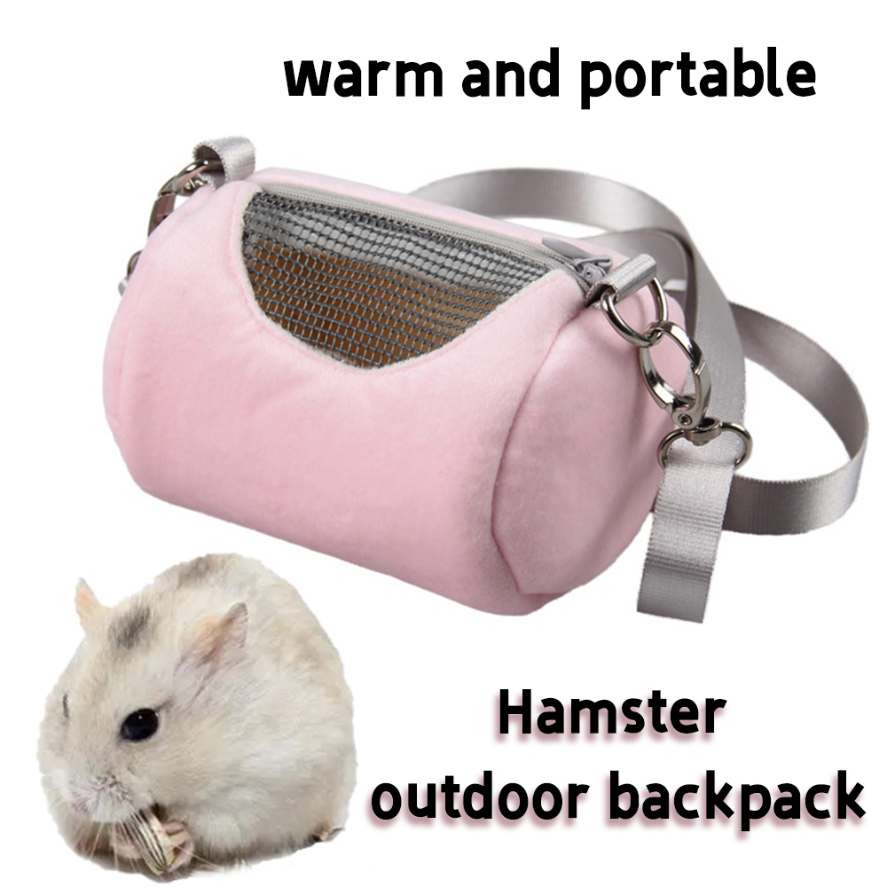 Hamster carrier bag pet cage cross body accessories cylinder design soft practical house travel portable squirrel bag