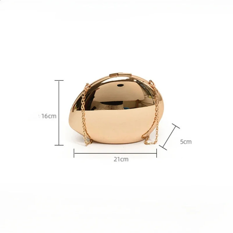 Acrylic Shell Shape Clutch Bag Gold Silver Women Evening Party Cute Shiny Metal Shoulder Crossbody Bags Small Purse y240925