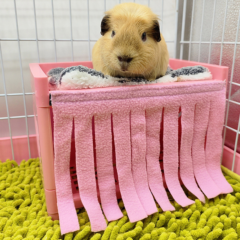 Hide House Bed Tassel Door Curtain Hideout Soft Comfortable Washable Small Animals Cage Accessories For Guinea Pig Nest Mat