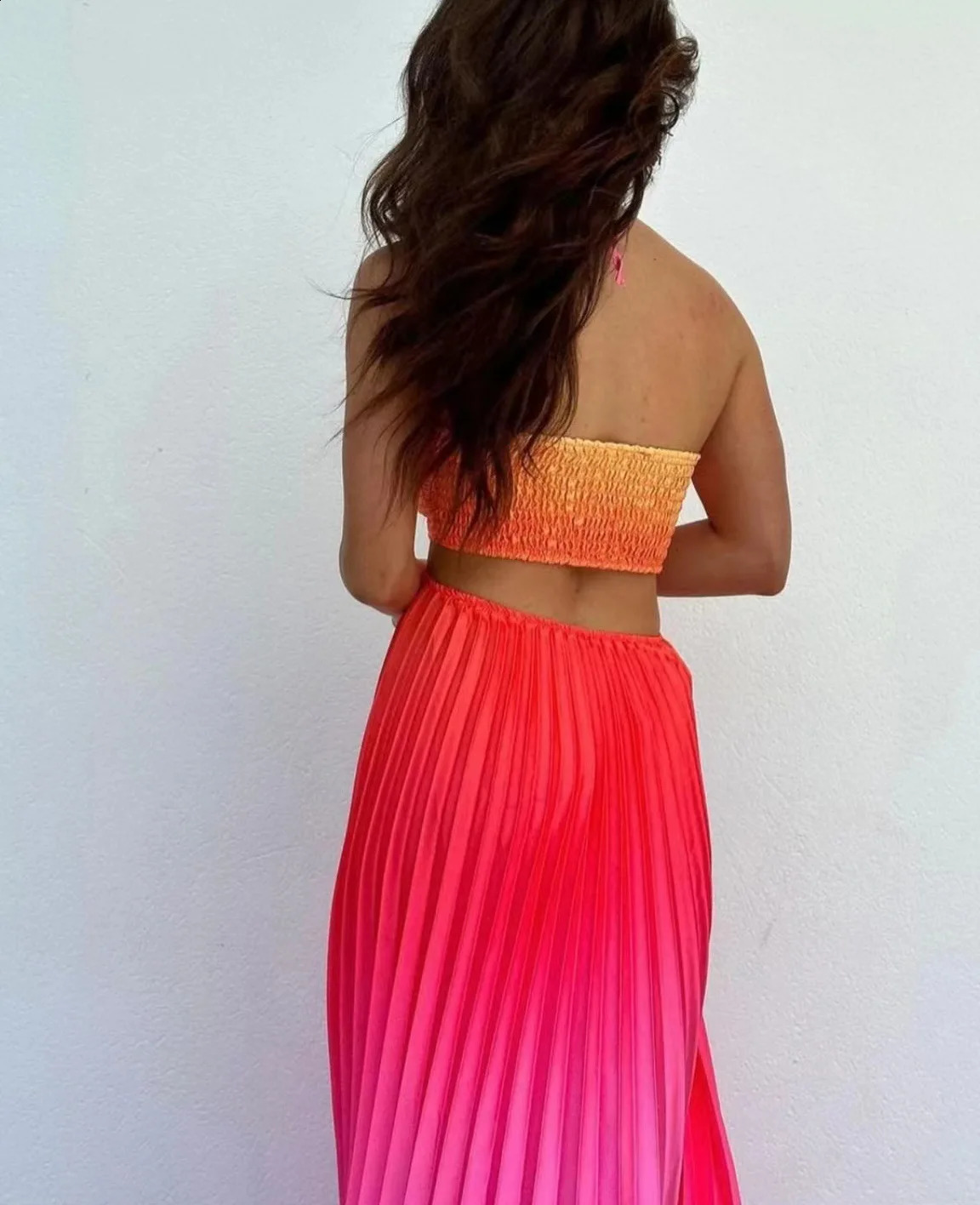 2024 Summer Fashion Women Long Dress Sexy Halter Neck Dress Sleeveless Hanging Trint Comfortable Party Club Women Streetwear 240726