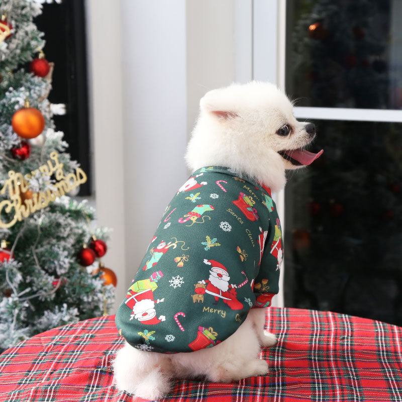 Christmas Dog Clothes Winter Warm Dogs Sweatshirt Cute Printed Puppy Costume Cat Coat Chihuahua Yorkshire French Bulldog