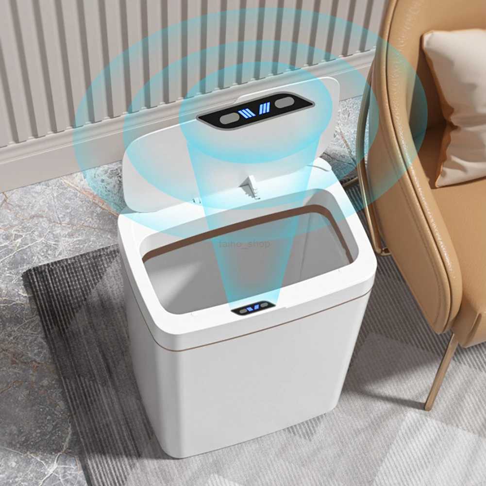 Small Smart Trash Can With Lid 4.8 Gallon Touchless Automatic Garbage Can Waterproof Motion Sensor Trash Bin For Bathroom ToiletB240726