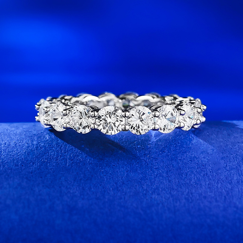 Exquisite 2024 Tennis Ring: Sterg Sier 4MM Moissanite Bridal Ring