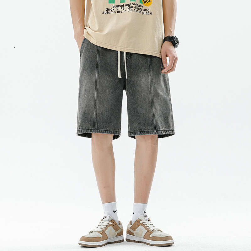 Shorts Loose Straight Leg Summer Thin Style Teenage Jeans Mens New Casual Five Quarter Pants Sport Plaid Trousers Men Pants Cotton Half Pants for Men
