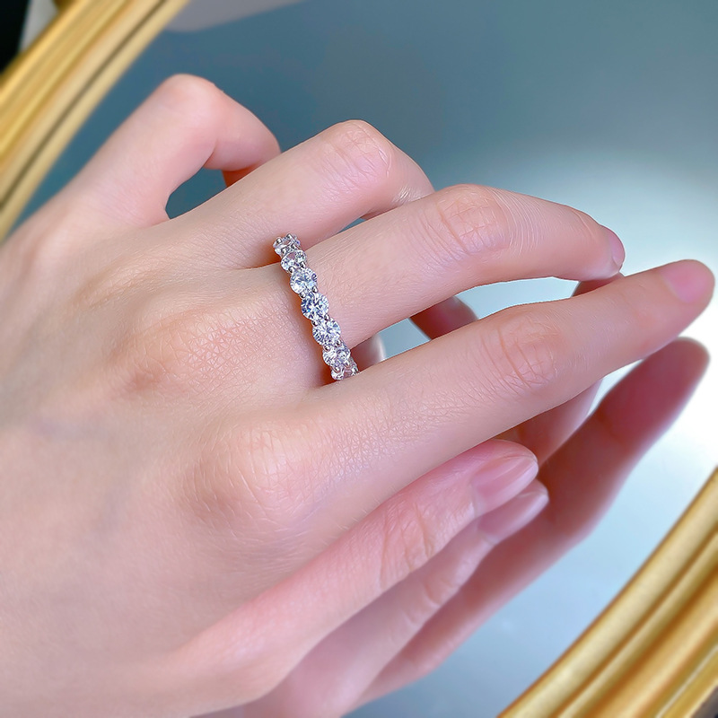 Exquisite 2024 Tennis Ring: Sterg Sier 4MM Moissanite Bridal Ring