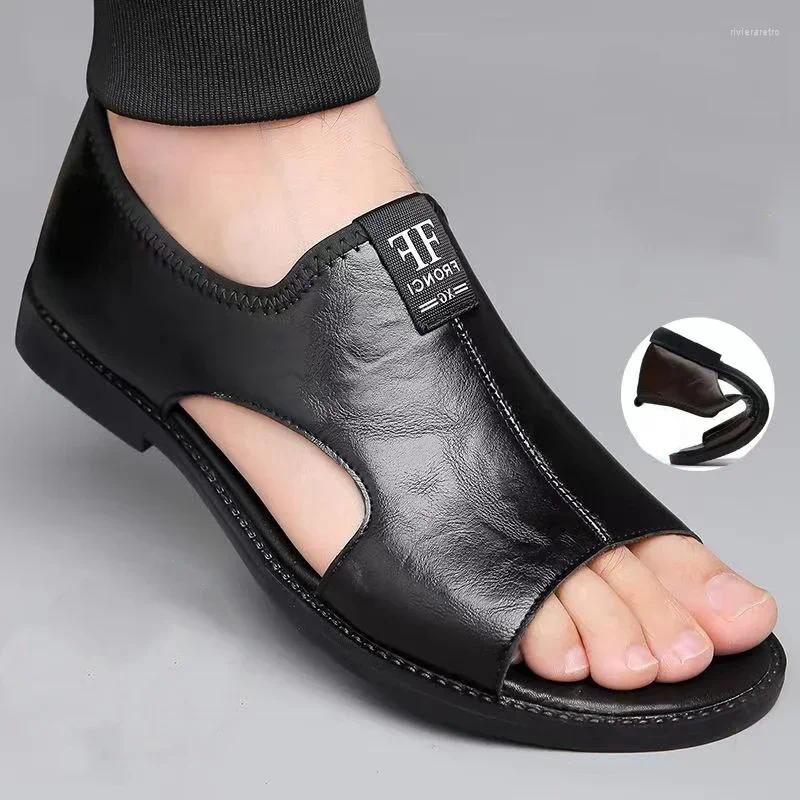 Sandals Brand Men's Casual Shoes High Quality Soft Sole Men Slippers Outdoor Comfor Beach Leather Flat For
