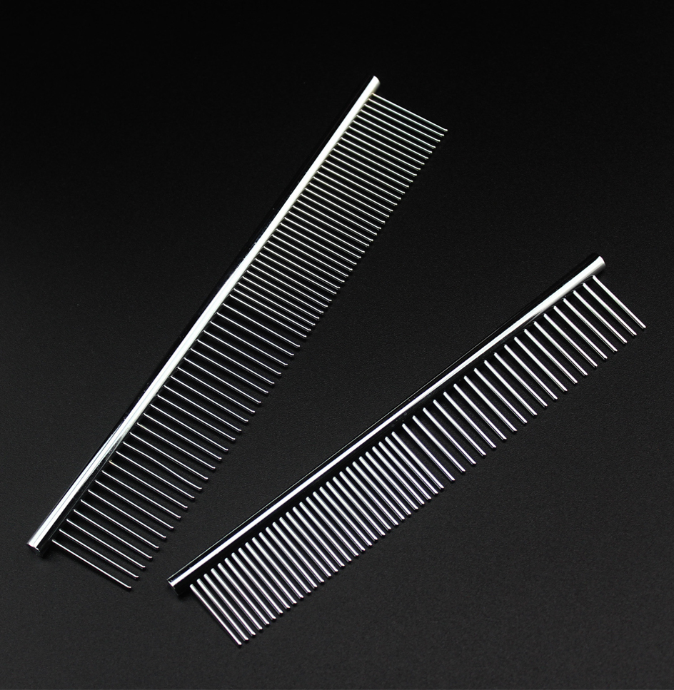 Stainless Steel Dog Comb Long Thick Hair Fur Removal Brush 16/19cm Pets Dog Cat Grooming Dematting Combs for Shaggy Dogs