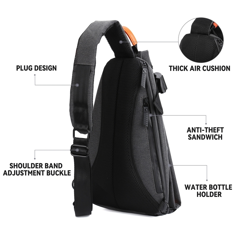 AntiTheft Crossbody Sling Bag for Men WomenSmall Backpack One Shoulder Chest Hiking Biking Travel y240725