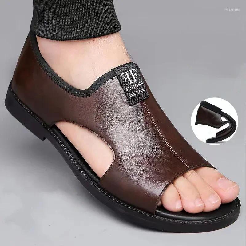 Sandals Brand Men's Casual Shoes High Quality Soft Sole Men Slippers Outdoor Comfor Beach Leather Flat For