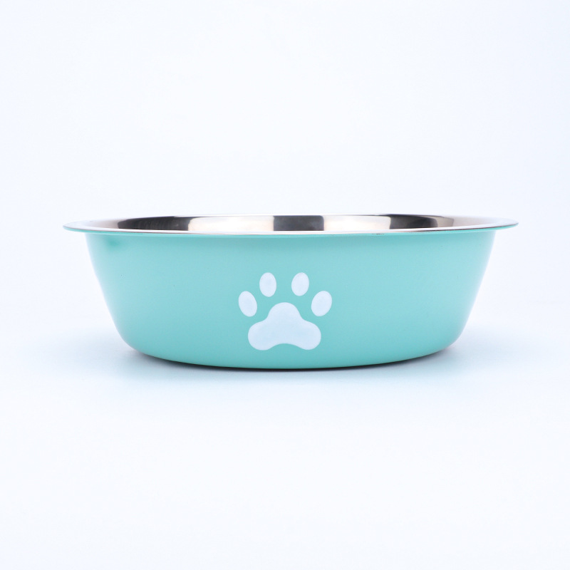 2Pcs Pet bowl stainless steel dog bowl non-slip Printed cat water feeder pet double layer non-slip fall-resistant pet dog bowls