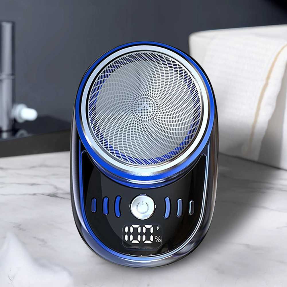 Men Mini Electric Travel Shaver Face Beard Trimmer USB Charging with Digital Display Pocket Knife Face Beard Car Razor W250625