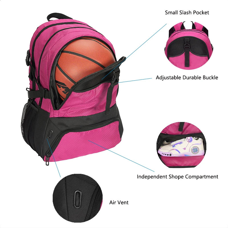 Youth Soccer Bag - Soccer Backpack Bags for Basketball Volleyball Football Includes Separate Cleat and Shoes Compartment 240726