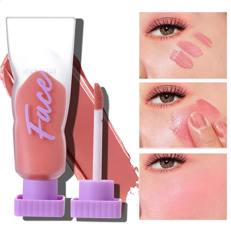 6 colors of red cream liquid blush mud swelling color blush moisturizing easy to color matte nude color 240719
