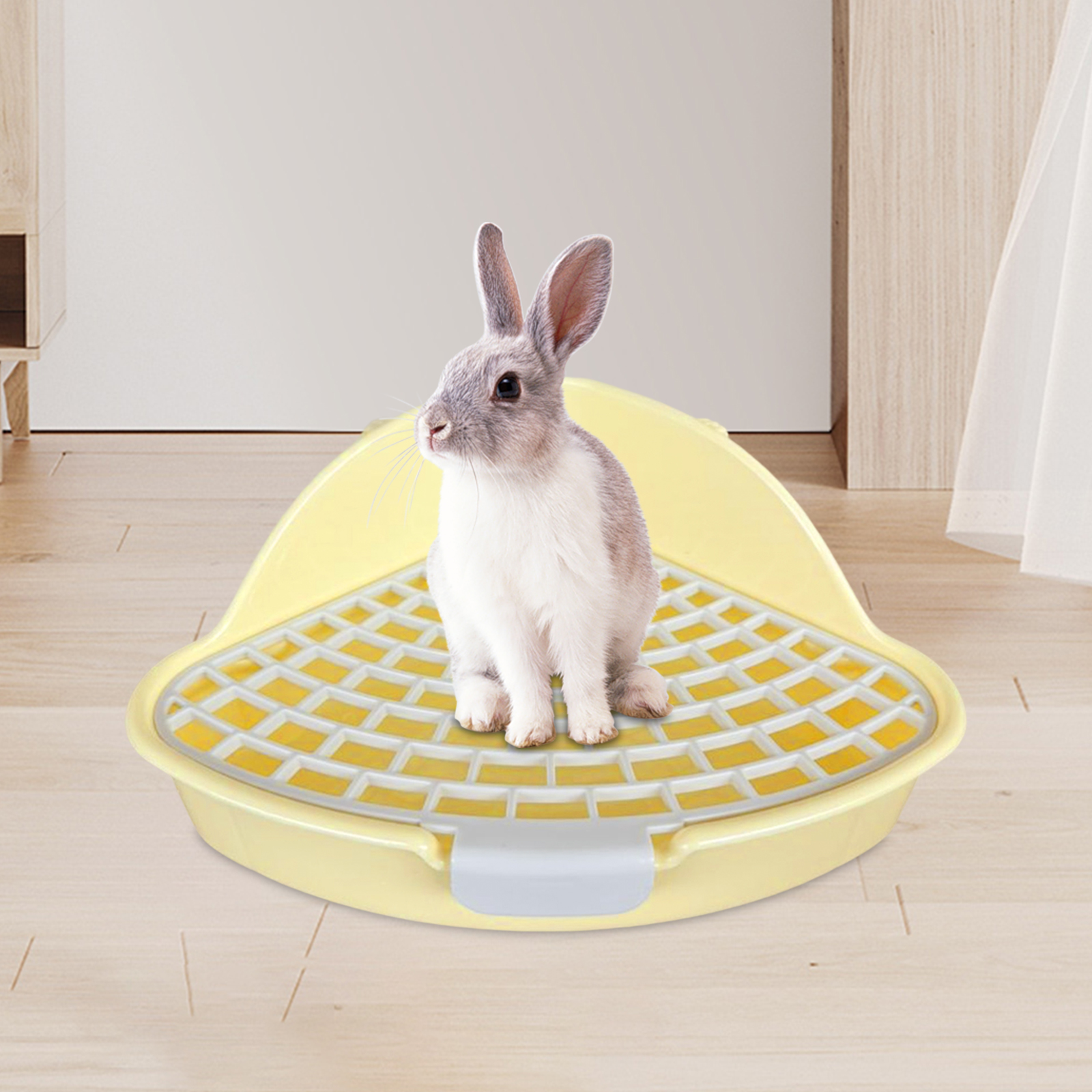 Rabbit Litter Box Potty Triangle with Grid Pet Toilet for Chinchilla Rabbit Small Animals Pet Supplies