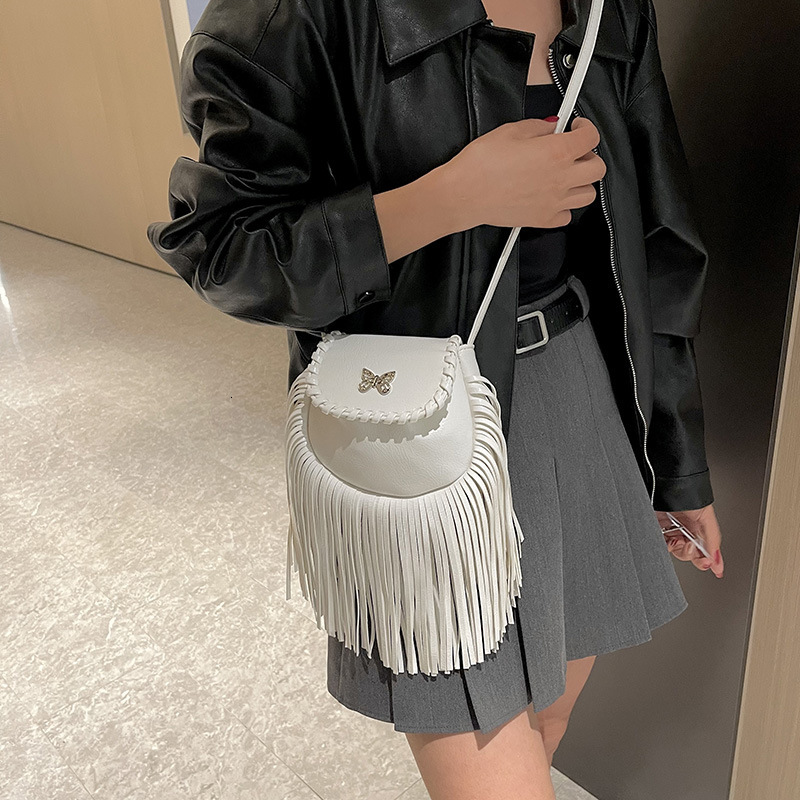 2023 new saddle niche design single shoulder crossbody casual simple mini tassel bag H726#30 ddmy b049