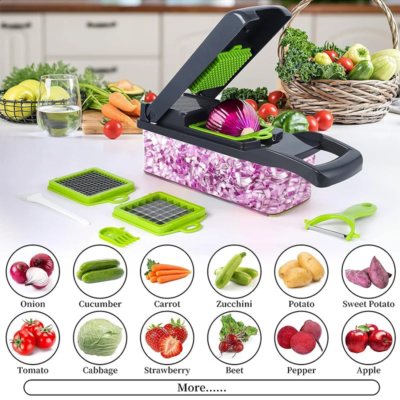 Multi-Functional Vegetable Cutter Household Potato Slicer Kitchen Radish Grater Slicer Kitchen Home Fruit Vegetable Tools 240726