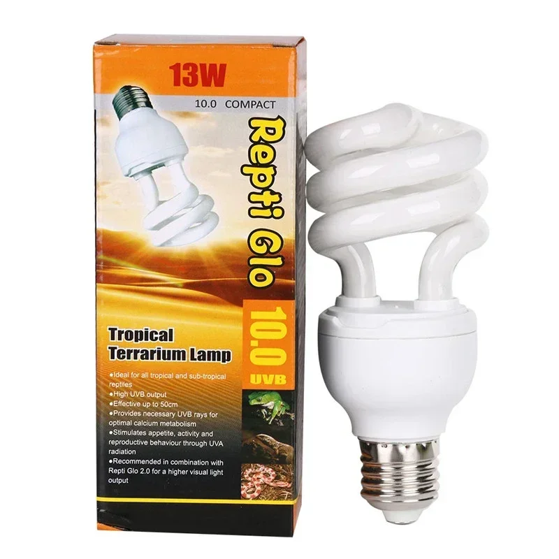 UVB5.0 10.0 Lizard Calcium Supplement Lamp 13W 26W UV Bulb E27 Energy Saving Reptile Lamp Turtles Amphibians Heating Lighting