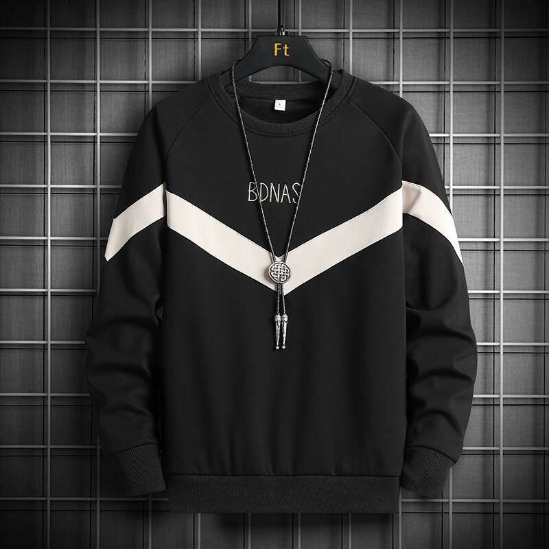 2024 Hoodie Spring New Round Neck Pullover Top Loose Base Shirt Men's Trendy Long Sleeved T-shirt Men Zipper Hoddies Designer Zip Hoodie Designer